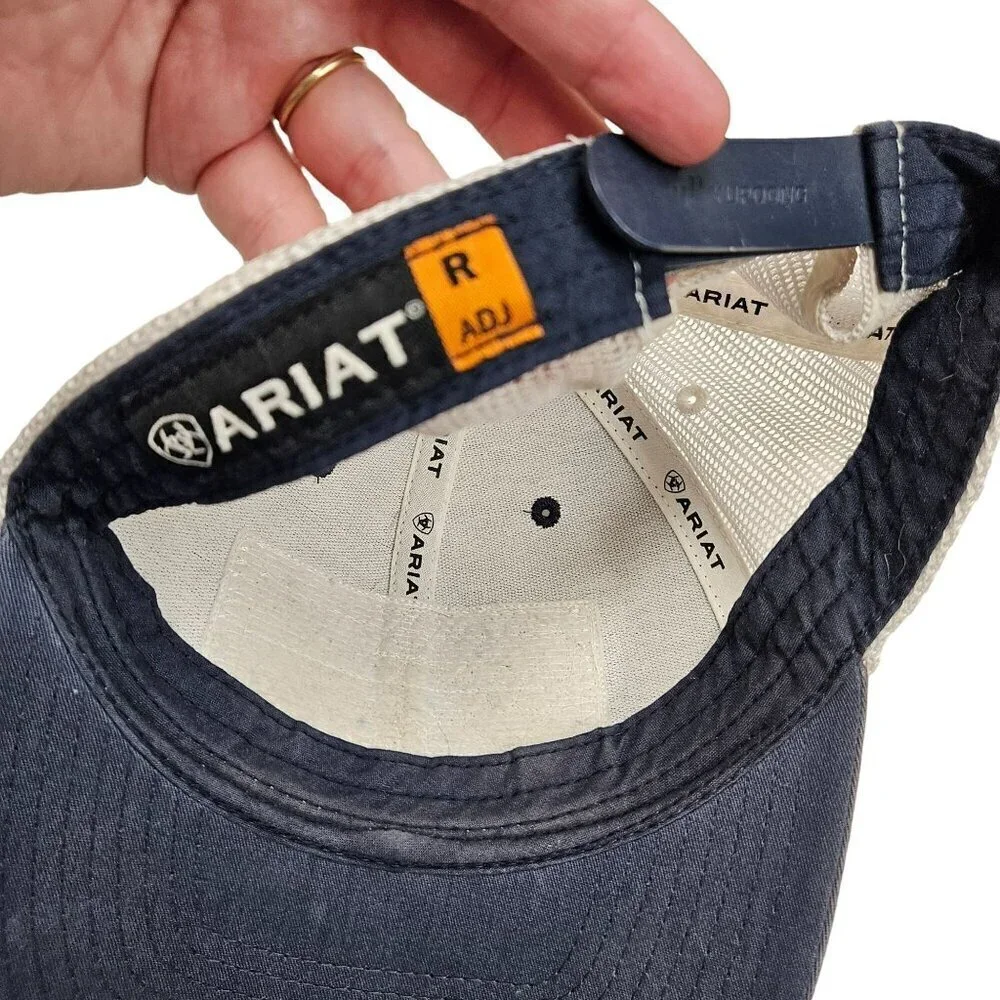 Ariat Men's Mesh Trucker Cap With American Flag & Logo Adjustable‎